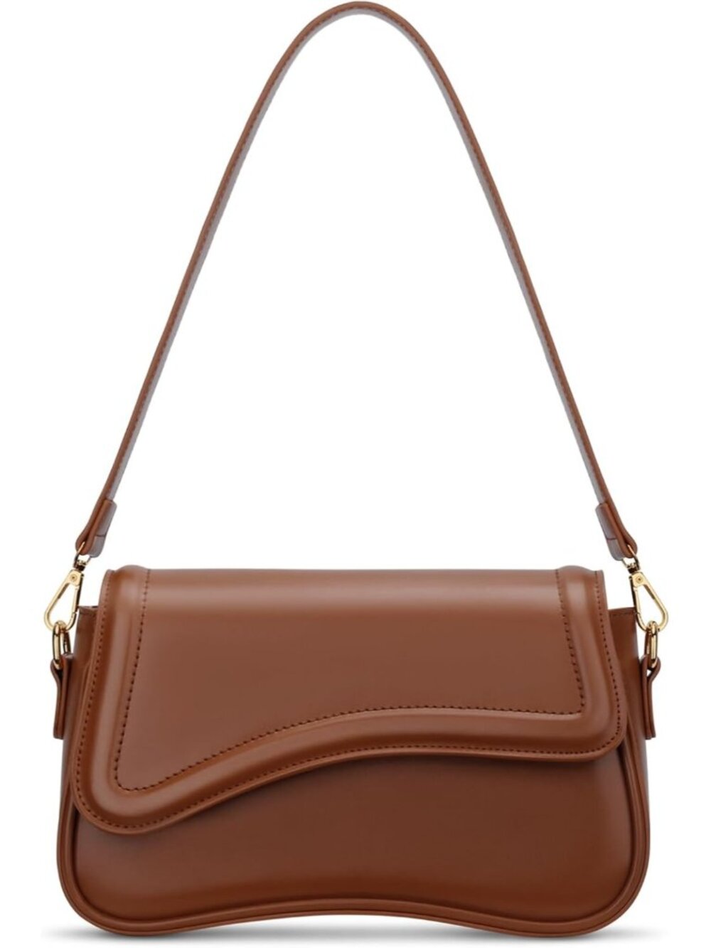 Women's Dark Brown Mini Hobo Shoulder Bag Crossbody Purse Detachable Strap